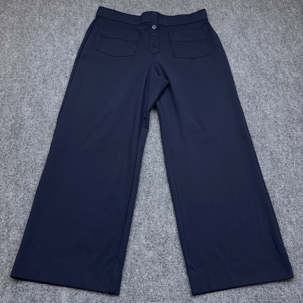 Halara DayStretch High Waisted Wide Leg Pants Women 1X Navy Button Front Stretch